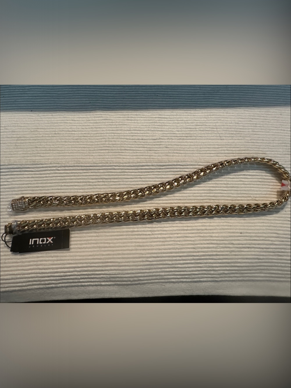 INOX Gold-Tone Cuban Link Necklace